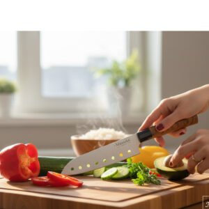 Minteks Home kaplama santoku delikli şef bıcağı
