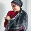 Digital Baskılı Pamuklu Eşarp Jessica Desen Koyu Yeşil