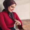Digital Baskılı Pamuklu Eşarp Jevel Desen Kırmızı