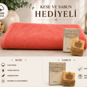 Banyo Havlusu Kese Sabun Hediyeli (90x190)