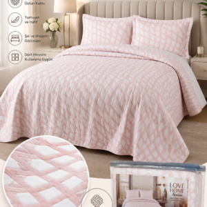 Alternative view of MİNTEKS Love Home Angelisa Jakarlı Yatak Örtüsü Takımı