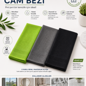 12Lİ 40x60 Mikrofiber Cam & Temizlik Bezi